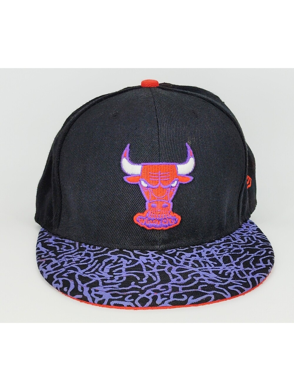 Chicago Bulls New Era Hardwood Classics Snapback Hat Black Pattern Brim